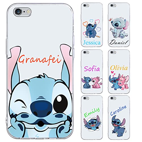 LYUBFDC Transparente Personalisierte Handyhüllen für iPhone 6 Hülle 4,7",Cartoon Anime Muster Stitch Personalisiert mit Foto Text Name Custom Individuelle Schutzhülle Cover Weiche Silikon Case von LYUBFDC