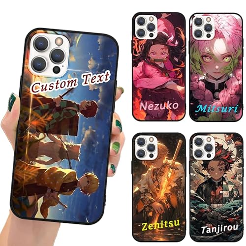 Personalisierte Handyhülle für Apple iPhone 6/6S Hülle 4.7'', Anime Demon Slayer Kamado Tanjirou Nezuko Zenitsu Inosuke Giyuu Shinobu Manga Muster Optionale Text Custom Schutzhülle TPU Stoßfest von LYUBFDC