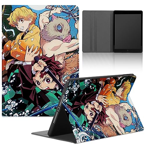 Tablet Hülle für Lenovo Tab M10 Plus (TB-X606F/TB-X606X) 10.3 Zoll, Anime Demon Slayer Kamado Tanjirou Inosuke Junge Cover, Schutzhülle PU Leder Flip Multi-Winkel Verstellbar Ständer Tablet Folio von LYUBFDC