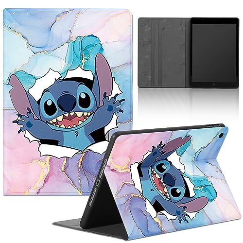 Tablet Hülle für Samsung Galaxy Tab S6 Lite 2022/2020 10,4", Anime Karikatur Stitch Muster PU Leder Flip Schutzhülle TPU Stoßfeste Silicone Cover Verstellbar Ständer Tablet Case, Marmor 03 von LYUBFDC