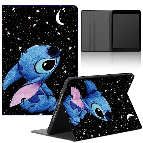 Tablet Hülle für iPad 9/8/7 10,2" Modell 2021/2020/2019, 9./8./7. Generation,Cute Stitch Anime Muster Case Shockproof Weiche PU Leder Flip TPU Silicone Cover mit Leichte Stand Tablet Schutzhülle,04 von LYUBFDC