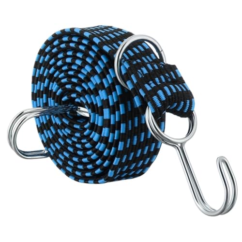 LYVQZPWLRFesseln Sie das Band, Fahrrad Elastische Seil Feste Band Bikes Seile Krawatte Gepäck Seil Schnur Haken Gepäck Dach Rack Fahrrad Strap(Blackblue2m) von LYVQZPWLR