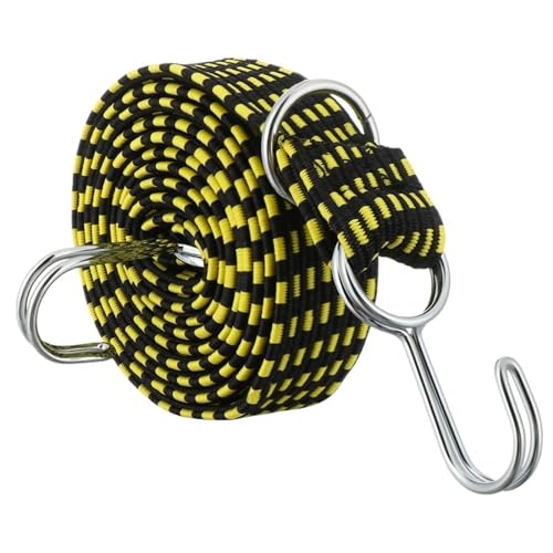 LYVQZPWLRFesseln Sie das Band, Fahrrad Elastische Seil Feste Band Bikes Seile Krawatte Gepäck Seil Schnur Haken Gepäck Dach Rack Fahrrad Strap(Blackyellow1m) von LYVQZPWLR