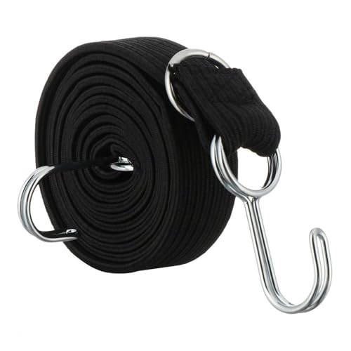 LYVQZPWLRFesseln Sie das Band, Fahrrad Elastische Seil Schnur Haken Bikes Seil Krawatte Fahrrad Gepäck Dach Rack Strap Feste Band(Black2m) von LYVQZPWLR