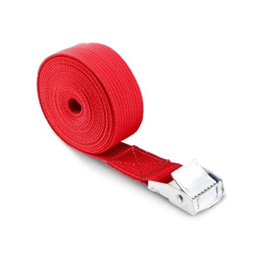 LYVQZPWLRFesseln Sie das Band, Ratschengurte 1m/2m Schnalle Zurrgurt Ladungsgurte Motorrad Fahrrad(Rosso,2m) von LYVQZPWLR