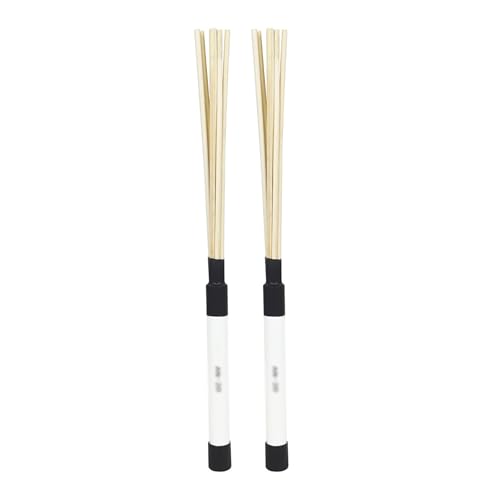 LYVQZPWLRTrommelbürsten, Drum Brushes Drum Sticks Jazz Drum Beam Sticks Drum Brushes Holz Drum Sticks for Snare Drums(White) von LYVQZPWLR