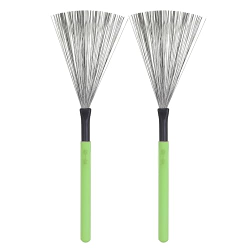 LYVQZPWLRTrommelbürsten, Trommelbürsten Drumsticks Ahorngriff Schlagzeuginstrumente Universal for Snare Drums(Green) von LYVQZPWLR