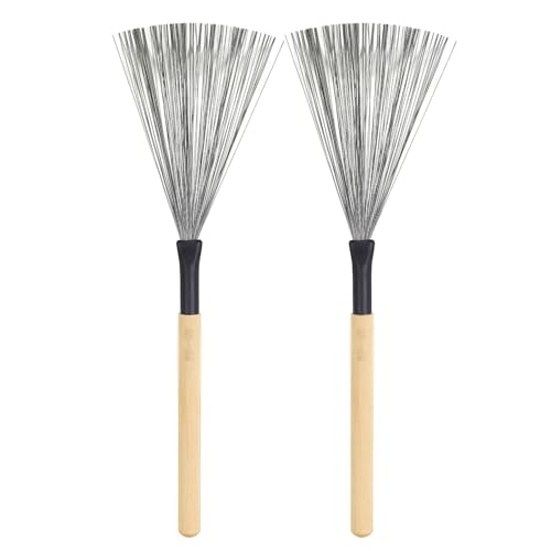 LYVQZPWLRTrommelbürsten, Trommelbürsten Drumsticks Ahorngriff Schlagzeuginstrumente Universal for Snare Drums(Natural) von LYVQZPWLR