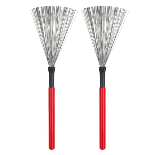 LYVQZPWLRTrommelbürsten, Trommelbürsten Drumsticks Ahorngriff Schlagzeuginstrumente Universal for Snare Drums(Rosso) von LYVQZPWLR