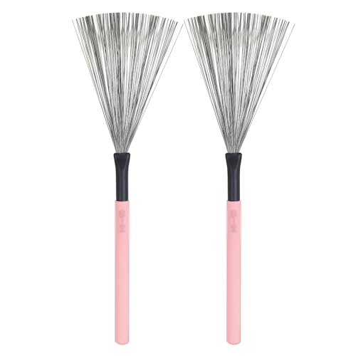 LYVQZPWLRTrommelbürsten, Trommelbürsten Drumsticks Ahorngriff Schlagzeuginstrumente Universal for Snare Drums(Roze) von LYVQZPWLR