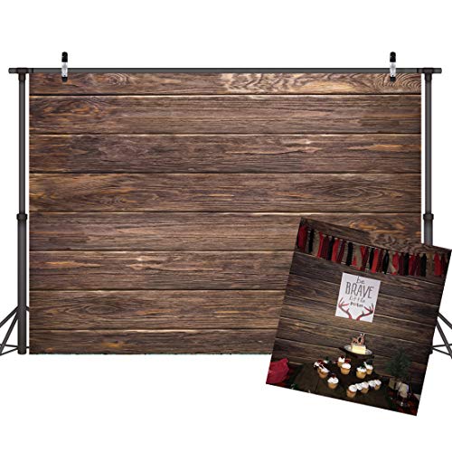 LYWYGG 10x10FT Dünne Vinyl Braun Holz Hintergrund für Fotografen Retro Holz Wand Hintergrund Baumwolltuch Nahtlose für Party Fotografie Studio Requisiten CP-19-1010 von LYWYGG