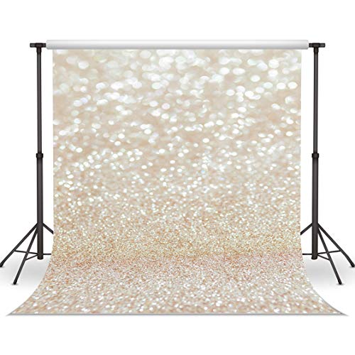 LYWYGG 10x10FT Golden Spots Fotografie Kulisse Shinning Sparkle Sandwaage Hintergrund Vinyl Bokeh Professionelle Neugeborene Baby Chirldren Porträt Fotostudio Props CP-124-1010 von LYWYGG