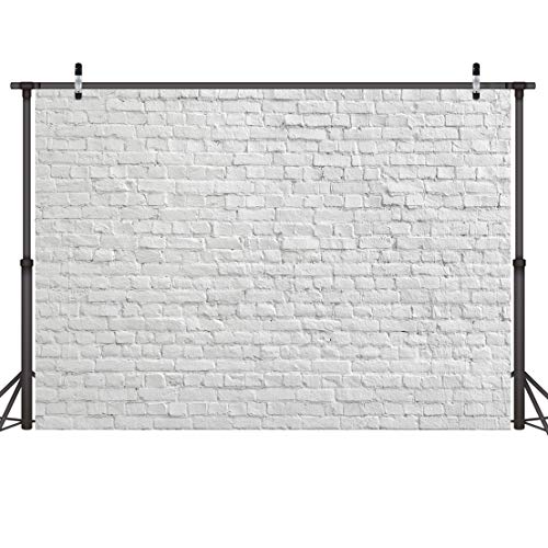 LYWYGG 10x8FT weiße Backsteinmauer Hintergrund Vinyl Hintergrund Büro Hintergrund Backsteinmauer Hintergrund Foto Studio Holzbrett Hintergrund Geburtstagsfeier Hintergrund Wohnkultur CP-313-1008 von LYWYGG