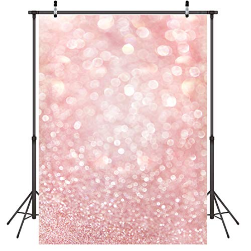 LYWYGG 6X9FT Rosa Hintergrund Rosa Sparkling Bokeh Hintergrund Vinyl Kulissen Kinder Fotografie Requisiten Foto Hintergrund Baby Shower Fotostudio Hintergrund Geburtstag Party Hintergrund CP-126-0609 von LYWYGG