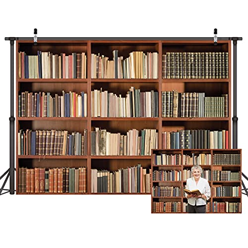 LYWYGG 7X5FT Bücherregal Hintergrund Retro Bücherregal Magic Book Alte Bibliothek Vinyl Fotografie Hintergrund Fotogalerie Requisiten Studio Hintergrund CP-49 von LYWYGG