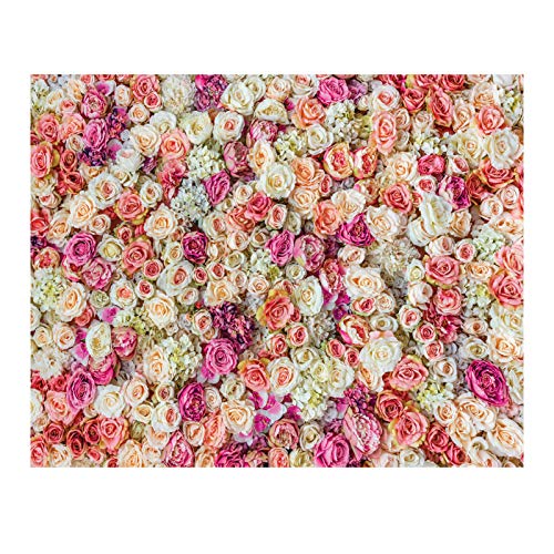 LYWYGG 8x6FT Blumenwand Hintergrund Blumen Rosen Blumen Frühling Hochzeit Vinyl Fotografie Hintergrund Baby Hintergrund Mädchen Liebhaber Party Dekoration Fotostudio Requisiten CP-48-0806 von LYWYGG