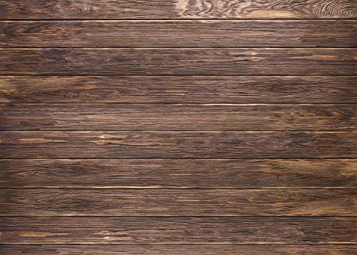 LYWYGG 8x6FT Dünnes Vinyl Braun Holz Hintergrund für Fotografen Retro Holz Wand Hintergrund Baumwolltuch Nahtlose für Party Fotografie Studio Requisiten CP-19-0806 von LYWYGG