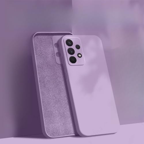 Flüssige TPU-Silikonhülle für Samsung Galaxy S25 S24 S23 S22 Ultra Plus S24 FE A56 A52 A54 A53 A55 A16 Kameraschutz-Softcover, Hellviolett, für Samsung S23Ultra von LYWZDZQ