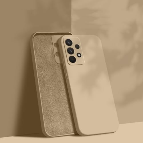 Flüssige TPU-Silikonhülle für Samsung Galaxy S25 S24 S23 S22 Ultra Plus S24 FE A56 A52 A54 A53 A55 A16 Kameraschutz-Softcover, Khaki, für Samsung S23 Plus von LYWZDZQ