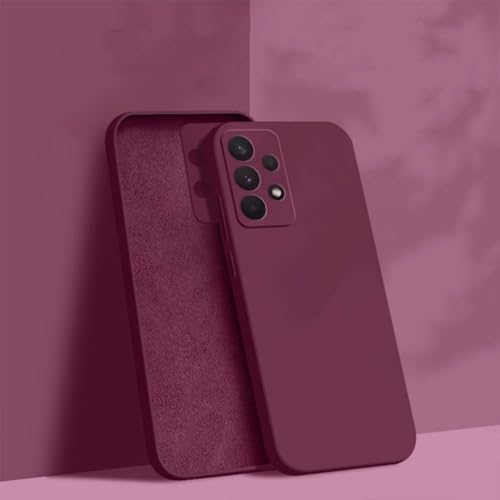 Flüssige TPU-Silikonhülle für Samsung Galaxy S25 S24 S23 S22 Ultra Plus S24 FE A56 A52 A54 A53 A55 A16 Kameraschutz-Softcover, Weinrot, für Samsung S25 Plus von LYWZDZQ