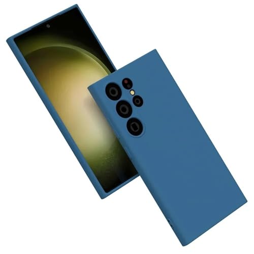 Für Samsung Galaxy S25Plus S25Ultra S24Plus S24 Ultra Hülle Weiches Flüssigsilikon Ultradünne stoßfeste Telefonrückseite, Seeblau, Für S25 von LYWZDZQ