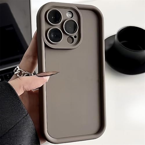 LYWZDZQ Candy Color Soft TPU-Hülle für iPhone 16 14 15 Pro Plus 13 12 11 Pro Max 16e 8 XR X XS SE Stoßfeste Silikon-Telefonabdeckung, Kaffee, für iPhone 7 8 SE von LYWZDZQ