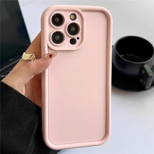 LYWZDZQ Candy Color Soft TPU-Hülle für iPhone 16 14 15 Pro Plus 13 12 11 Pro Max 16e 8 XR X XS SE Stoßfeste Silikon-Telefonabdeckung, Pink, für iPhone 14 von LYWZDZQ