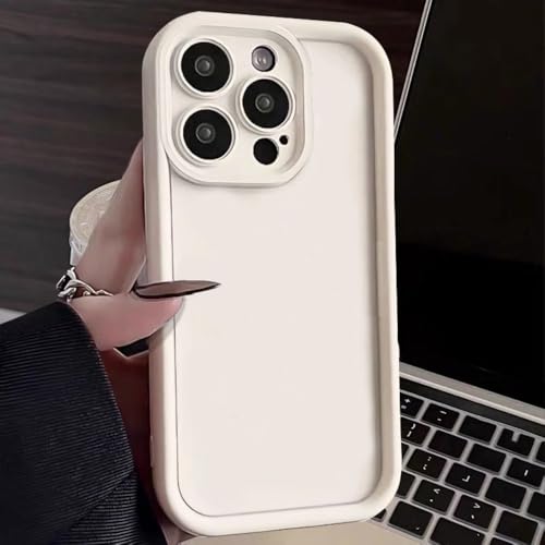 LYWZDZQ Candy Color Soft TPU-Hülle für iPhone 16 14 15 Pro Plus 13 12 11 Pro Max 16e 8 XR X XS SE Stoßfeste Silikon-Telefonabdeckung, Weiß, Für iPhone 15 von LYWZDZQ