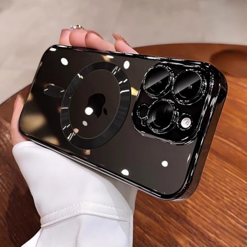 LYWZDZQ Desert Gold Handyhülle für iPhone 16 15 14 13 12 11 Pro Max Plus Klare magnetische Linse Schutz Soft Cover, Schwarz, Für iPhone 14Pro Max von LYWZDZQ