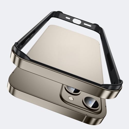 LYWZDZQ Hybrid-Silikonrahmen-Aluminium-Metall-Telefonhülle für iPhone 16 15 14 13 12 Pro Max Besserer Wärmestoßfänger, Titan, für iPhone 14ProMax LYWZDZQ Hybrid-Silikonrahmen-Aluminium-Metall-Telefonhülle für iPhone 16 15 14 13 12 Pro Max Besserer Wärmestoßfänger, Titan, für iPhone 14ProMax von LYWZDZQ