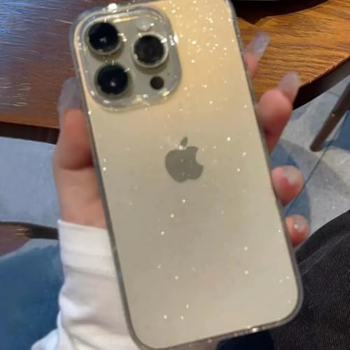 LYWZDZQ Luxuriöse, glitzernde, durchsichtige Handyhülle für iPhone 16 15 14 13 12 11 Pro Max X XR XS 7 8 Plus, stoßfeste, transparente Softcover, transparent, für iPhone XR von LYWZDZQ