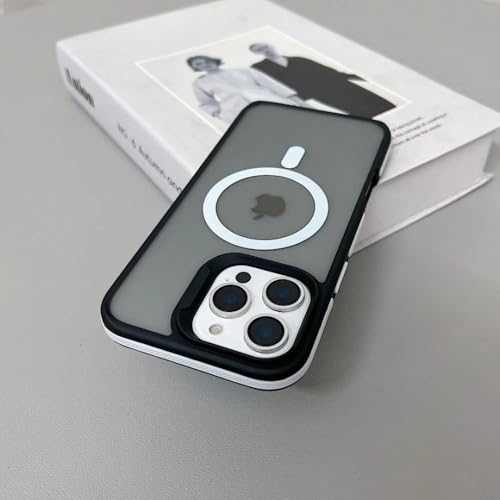 LYWZDZQ Luxuriöse, magnetische, Matte, durchscheinende und stoßfeste Schutzhülle für iPhone 11 12 13 14 15 16 Pro Max, kabellose Ladehülle, Weiß, für iPhone 15 Pro von LYWZDZQ