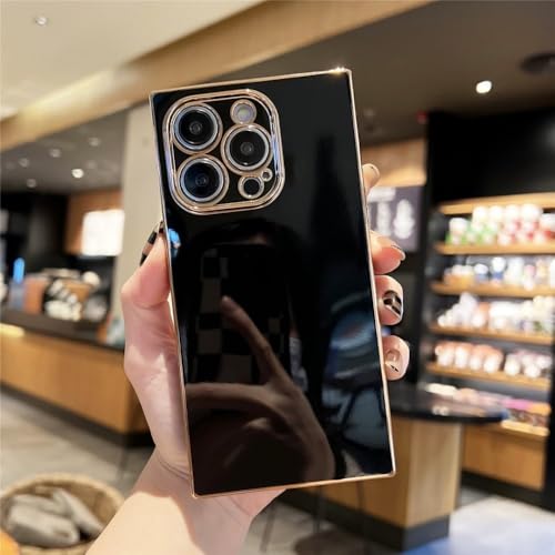 LYWZDZQ Luxuriöse Handyhülle mit plattiertem Rahmen für iPhone 16 15 14 13 12 11 Pro X Xs Xr Max 7 8 Plus SE, weiche, stoßfeste Rückseite, Schwarz, für 7 Plus 8 Plus LYWZDZQ Luxuriöse Handyhülle mit plattiertem Rahmen für iPhone 16 15 14 13 12 11 Pro X Xs Xr Max 7 8 Plus SE, weiche, stoßfeste Rückseite, Schwarz, für 7 Plus 8 Plus von LYWZDZQ