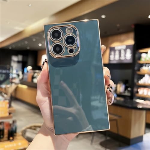 LYWZDZQ Luxuriöse Handyhülle mit plattiertem Rahmen für iPhone 16 15 14 13 12 11 Pro X Xs Xr Max 7 8 Plus SE, weiche, stoßfeste Rückseite, Seeblau, für 15 Pro Max LYWZDZQ Luxuriöse Handyhülle mit plattiertem Rahmen für iPhone 16 15 14 13 12 11 Pro X Xs Xr Max 7 8 Plus SE, weiche, stoßfeste Rückseite, Seeblau, für 15 Pro Max von LYWZDZQ