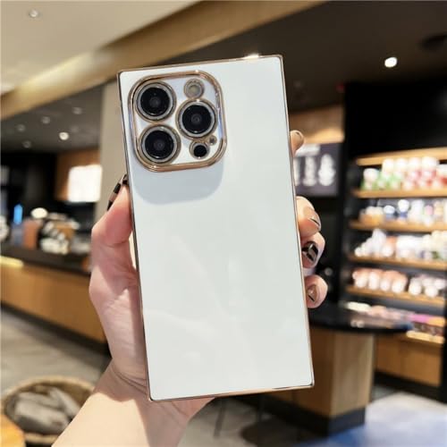 LYWZDZQ Luxuriöse Handyhülle mit plattiertem Rahmen für iPhone 16 15 14 13 12 11 Pro X Xs Xr Max 7 8 Plus SE, weiche, stoßfeste Rückseite, Weiß, für iPhone 14 LYWZDZQ Luxuriöse Handyhülle mit plattiertem Rahmen für iPhone 16 15 14 13 12 11 Pro X Xs Xr Max 7 8 Plus SE, weiche, stoßfeste Rückseite, Weiß, für iPhone 14 von LYWZDZQ