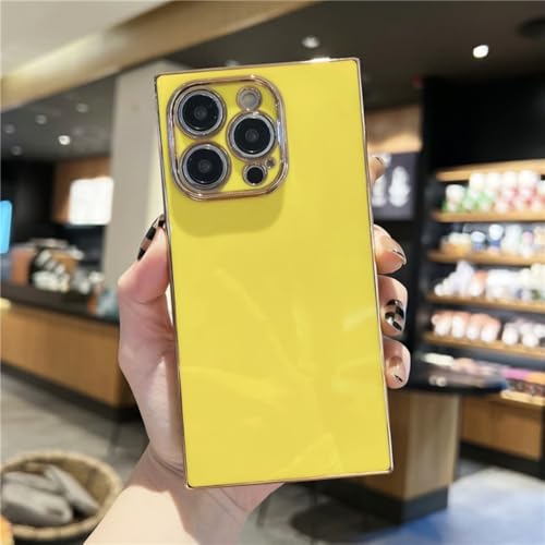 LYWZDZQ Luxuriöse Handyhülle mit plattiertem Rahmen für iPhone 16 15 14 13 12 11 Pro X Xs Xr Max 7 8 Plus SE, weiche, stoßfeste Rückseite, gelb, für 7 Plus 8 Plus LYWZDZQ Luxuriöse Handyhülle mit plattiertem Rahmen für iPhone 16 15 14 13 12 11 Pro X Xs Xr Max 7 8 Plus SE, weiche, stoßfeste Rückseite, gelb, für 7 Plus 8 Plus von LYWZDZQ