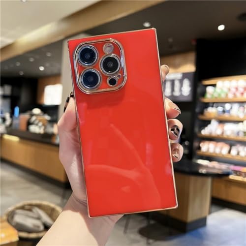 LYWZDZQ Luxuriöse Handyhülle mit plattiertem Rahmen für iPhone 16 15 14 13 12 11 Pro X Xs Xr Max 7 8 Plus SE, weiche, stoßfeste Rückseite, rot, für 7 Plus 8 Plus LYWZDZQ Luxuriöse Handyhülle mit plattiertem Rahmen für iPhone 16 15 14 13 12 11 Pro X Xs Xr Max 7 8 Plus SE, weiche, stoßfeste Rückseite, rot, für 7 Plus 8 Plus von LYWZDZQ