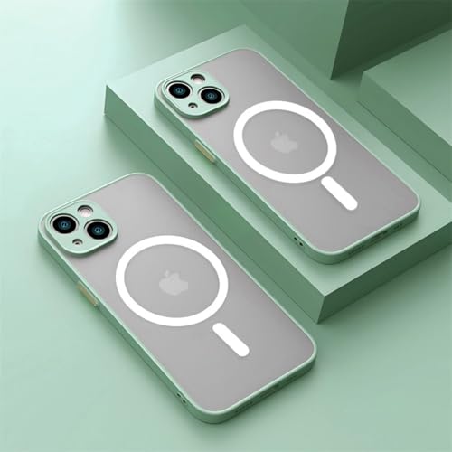 LYWZDZQ Luxuriöse Matte Hülle für iPhone 15 14 13 12 11 Pro Max Plus, magnetisches kabelloses Laden, weiches Schutzzubehör, Hellgrün, für iPhone 14 LYWZDZQ Luxuriöse Matte Hülle für iPhone 15 14 13 12 11 Pro Max Plus, magnetisches kabelloses Laden, weiches Schutzzubehör, Hellgrün, für iPhone 14 von LYWZDZQ