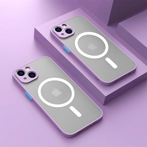 LYWZDZQ Luxuriöse Matte Hülle für iPhone 15 14 13 12 11 Pro Max Plus, magnetisches kabelloses Laden, weiches Schutzzubehör, Hellviolett, für iPhone 15 LYWZDZQ Luxuriöse Matte Hülle für iPhone 15 14 13 12 11 Pro Max Plus, magnetisches kabelloses Laden, weiches Schutzzubehör, Hellviolett, für iPhone 15 von LYWZDZQ