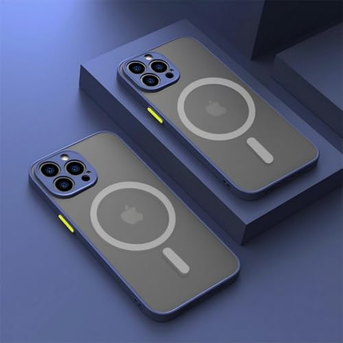 LYWZDZQ Luxuriöse Matte Hülle für iPhone 15 14 13 12 11 Pro Max Plus, magnetisches kabelloses Laden, weiches Schutzzubehör, Marineblau, für iPhone 14 LYWZDZQ Luxuriöse Matte Hülle für iPhone 15 14 13 12 11 Pro Max Plus, magnetisches kabelloses Laden, weiches Schutzzubehör, Marineblau, für iPhone 14 von LYWZDZQ