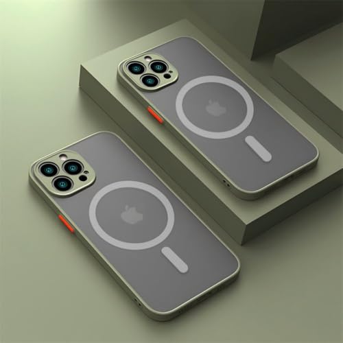 LYWZDZQ Luxuriöse Matte Hülle für iPhone 15 14 13 12 11 Pro Max Plus, magnetisches kabelloses Laden, weiches Schutzzubehör, Mecha Green, für iPhone 11 Pro LYWZDZQ Luxuriöse Matte Hülle für iPhone 15 14 13 12 11 Pro Max Plus, magnetisches kabelloses Laden, weiches Schutzzubehör, Mecha Green, für iPhone 11 Pro von LYWZDZQ