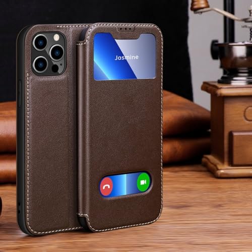 LYWZDZQ Luxuriöse magnetische Lederhülle mit Sichtfenster für iPhone 16 15 14 13 12 11 Pro MAX XR X Plus Hülle Brieftasche Flip Stand Kostenlose Antwort, Schokolade, für iPhone 15 Pro LYWZDZQ Luxuriöse magnetische Lederhülle mit Sichtfenster für iPhone 16 15 14 13 12 11 Pro MAX XR X Plus Hülle Brieftasche Flip Stand Kostenlose Antwort, Schokolade, für iPhone 15 Pro von LYWZDZQ