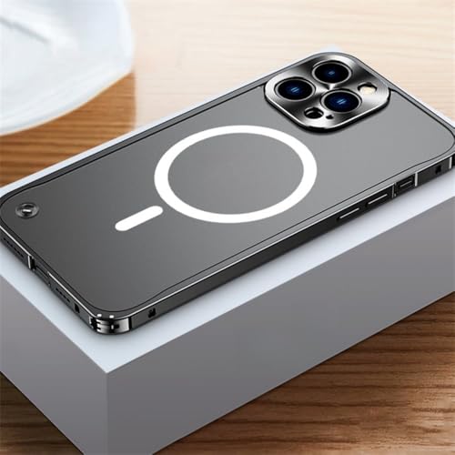 LYWZDZQ Magnetische kabellose Ladehülle aus Metall-Aluminiumlegierung für iPhone 16 15 14 Plus 13 12 Mini 11 Pro Max, durchscheinende Abdeckung, BK, für iPhone 12 ProMax LYWZDZQ Magnetische kabellose Ladehülle aus Metall-Aluminiumlegierung für iPhone 16 15 14 Plus 13 12 Mini 11 Pro Max, durchscheinende Abdeckung, BK, für iPhone 12 ProMax von LYWZDZQ