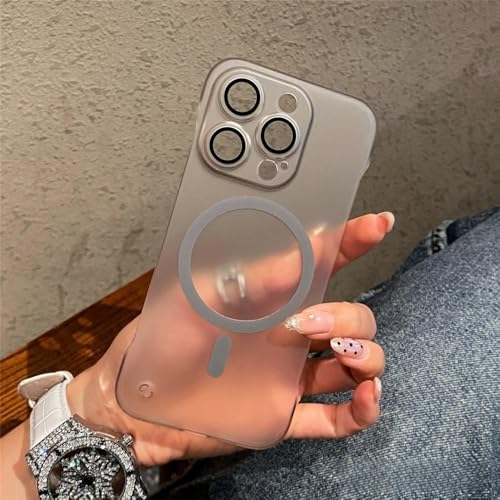 LYWZDZQ Ultradünne, Matte, rahmenlose Magnethülle für iPhone 16 15 14 13 12 Pro Max, kabellose Ladelinsen-Schutzhülle, grau, für iPhone 13ProMax LYWZDZQ Ultradünne, Matte, rahmenlose Magnethülle für iPhone 16 15 14 13 12 Pro Max, kabellose Ladelinsen-Schutzhülle, grau, für iPhone 13ProMax von LYWZDZQ