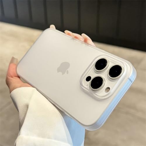 LYWZDZQ Weiche, Matte, transparente Candy-Handyhülle für iPhone 16 15 14 Pro Max Plus 13 12 11 XR XS XsMax 8, stoßfeste Silikon-Stoßstangenabdeckung, Weiß, für iPhone 16 Pro von LYWZDZQ