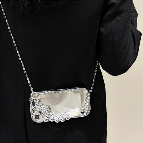 Luxuriöse, silberfarbene, gewellte Armband-Crossbody-Kette, Handyhülle für iPhone 16 15 14 13 12 11 Pro Max Mini X XS XR 7 8 Plus SE, weiche, stoßfeste Stoßstangenabdeckung, Crossbody-Kette, für iPho Luxuriöse, silberfarbene, gewellte Armband-Crossbody-Kette, Handyhülle für iPhone 16 15 14 13 12 11 Pro Max Mini X XS XR 7 8 Plus SE, weiche, stoßfeste Stoßstangenabdeckung, Crossbody-Kette, für iPho von LYWZDZQ