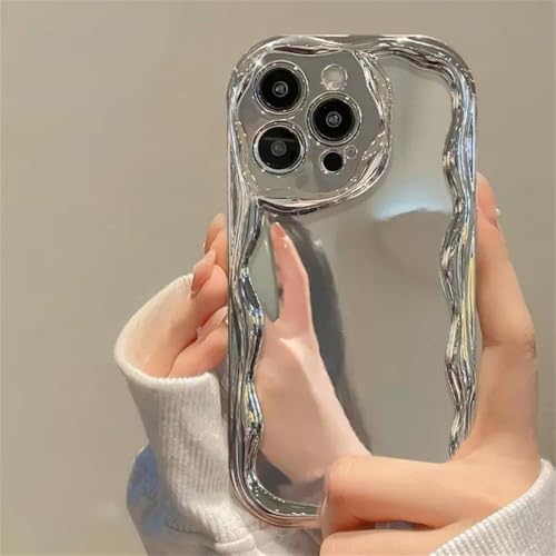 Luxuriöse, silberfarbene, gewellte Armband-Crossbody-Kette, Handyhülle für iPhone 16 15 14 13 12 11 Pro Max Mini X XS XR 7 8 Plus SE, weiche, stoßfeste Stoßstangenabdeckung, Silber, für iPhone X XS Luxuriöse, silberfarbene, gewellte Armband-Crossbody-Kette, Handyhülle für iPhone 16 15 14 13 12 11 Pro Max Mini X XS XR 7 8 Plus SE, weiche, stoßfeste Stoßstangenabdeckung, Silber, für iPhone X XS von LYWZDZQ