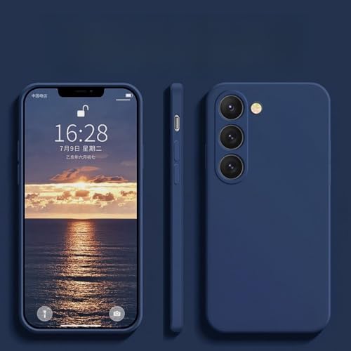 Luxuriöse rechteckige weiche Schutzhülle aus flüssigem Silikon für Samsung Galaxy S25, S24, S23, S22, S25 Ultra Plus, S25Ultra, Handyhüllen, Blau, Für Galaxy S22 Ultra von LYWZDZQ