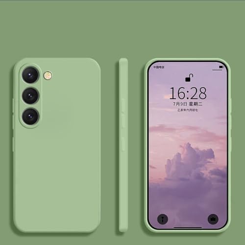 Luxuriöse rechteckige weiche Schutzhülle aus flüssigem Silikon für Samsung Galaxy S25, S24, S23, S22, S25 Ultra Plus, S25Ultra, Mintgrün, für Galaxy S24 von LYWZDZQ