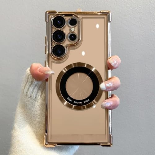 Luxus Plating Hülle für Samsung Galaxy S25 S24 Ultra S23 FE S22 Plus S21 Stoßfest Transparent Bumper Hard Back Cover Gold für Samsung S21 Plus Luxus Plating Hülle für Samsung Galaxy S25 S24 Ultra S23 FE S22 Plus S21 Stoßfest Transparent Bumper Hard Back Cover Gold für Samsung S21 Plus von LYWZDZQ